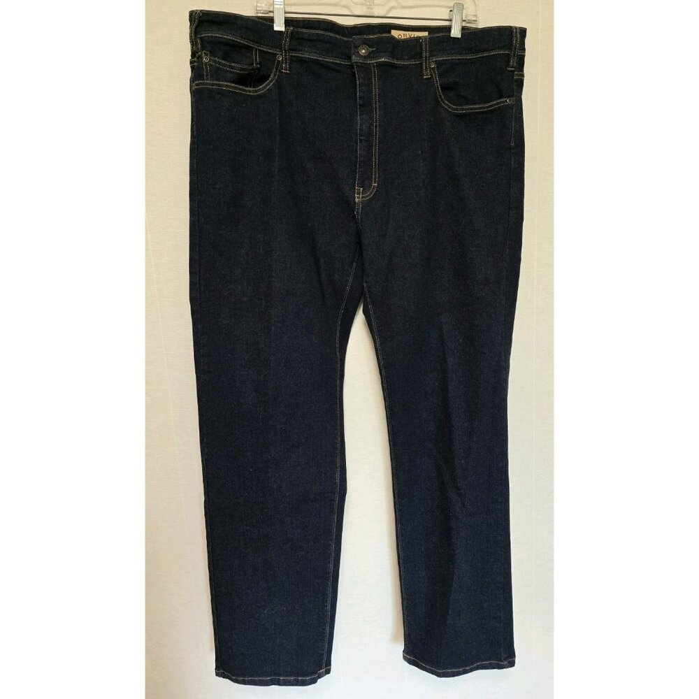 Orvis Five‎ Pocket Jeans Mens 44x32 Straight Dark Blue Denim